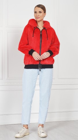 Бомбер из меха норки