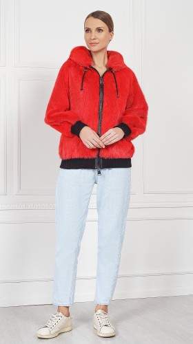 Бомбер из меха норки