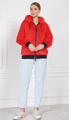 Бомбер из меха норки