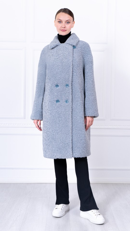 Пальто из экомеха